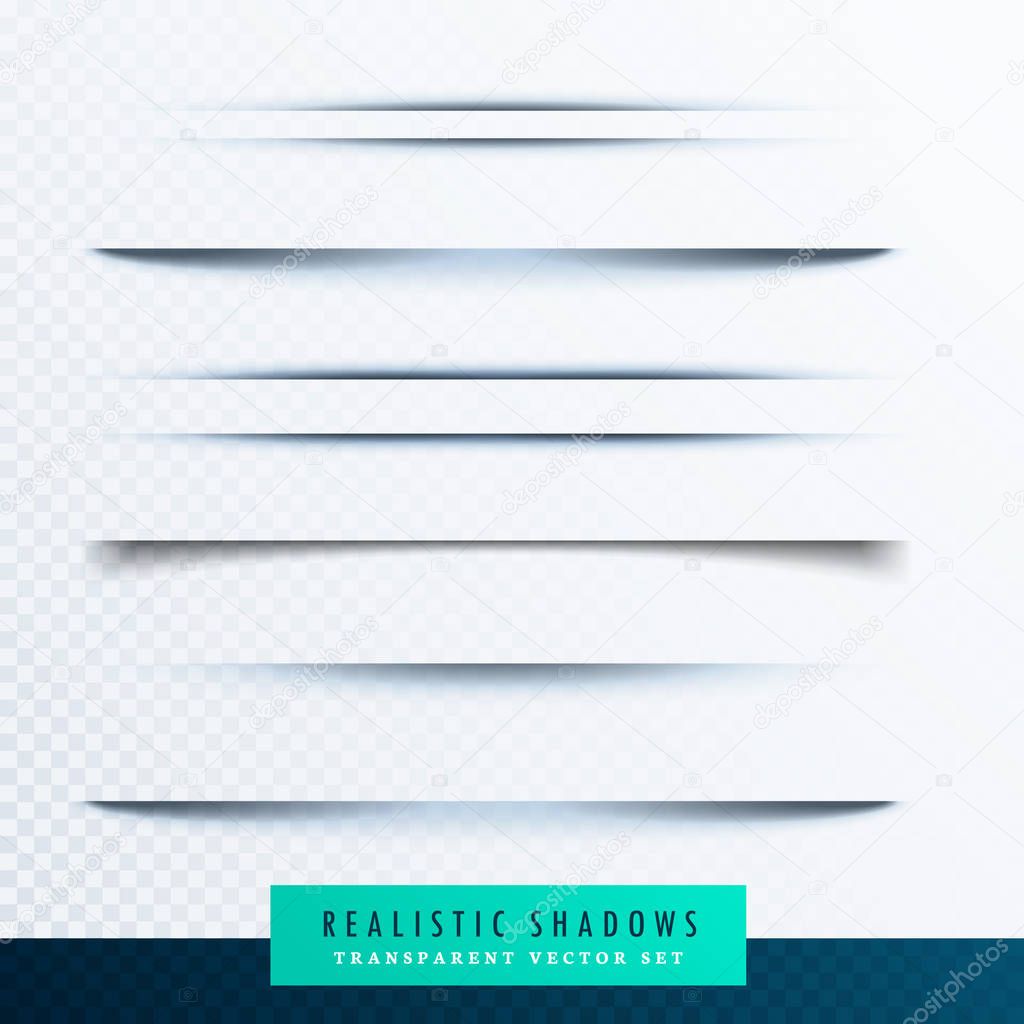 realistic paper shadows collection vector