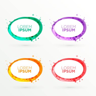 soyut oval afiş farklı renklerde ayarla