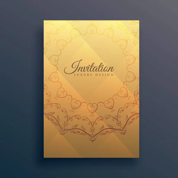 Inbjudan flyer design med mandala dekoration — Stock vektor