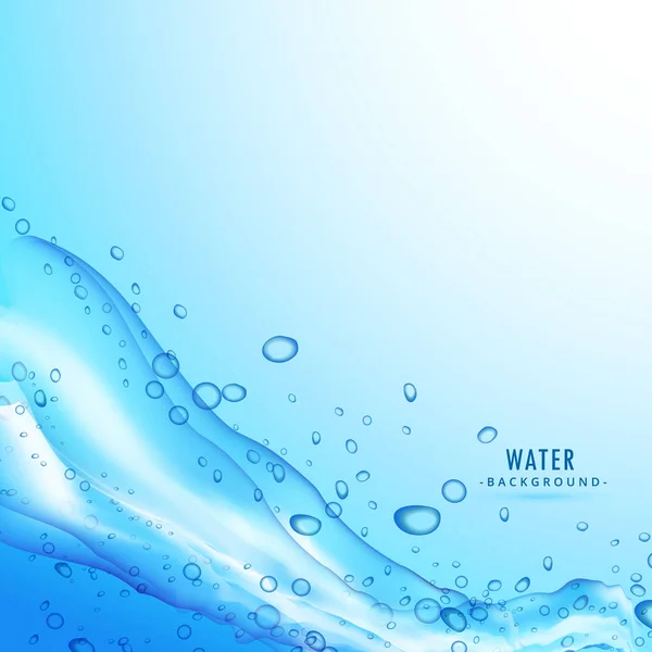 Wasser spritzt Flüssigkeit auf blauem Hintergrund — Stockvektor