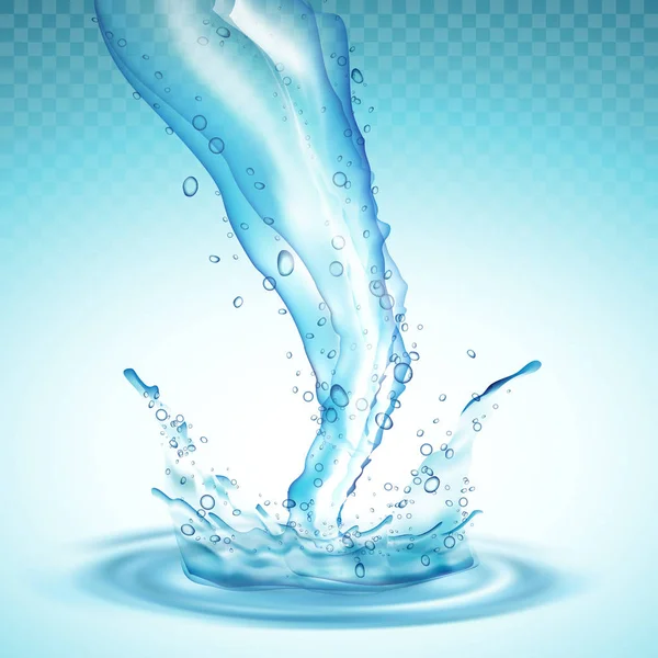 Salpicadura de agua con ondas vector de fondo — Vector de stock
