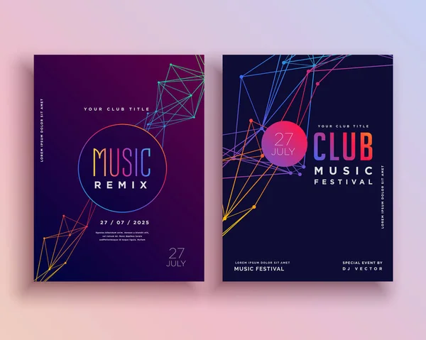 Club muziek partij flyer sjabloon ontwerpen — Stockvector
