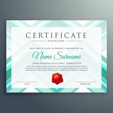 Modern mavi sertifika tasarım şablonu