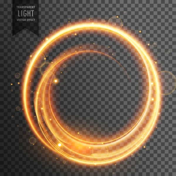 Dairesel Altın ışık şeffaf lens flare etkisi — Stok Vektör