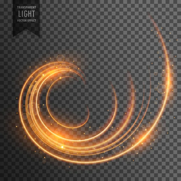 Effet de lumière tourbillon transparent avec fond scintillant — Image vectorielle