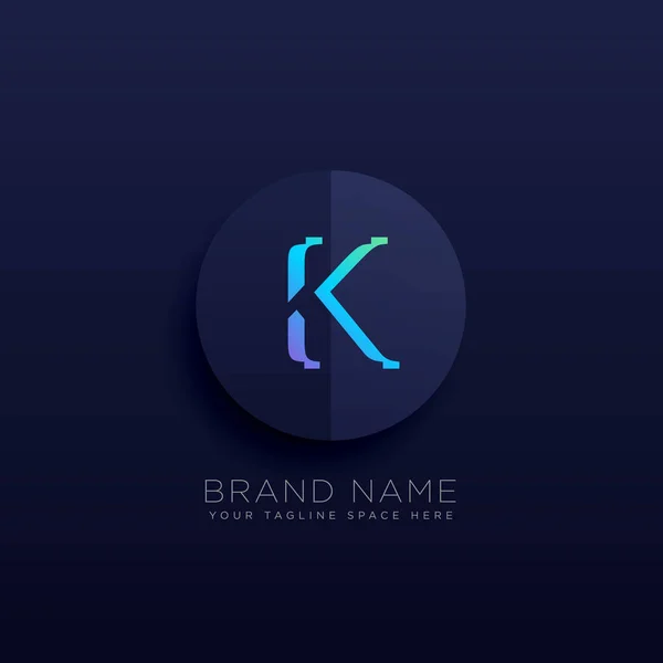Письмо K темный стиль логотипа — стоковый вектор