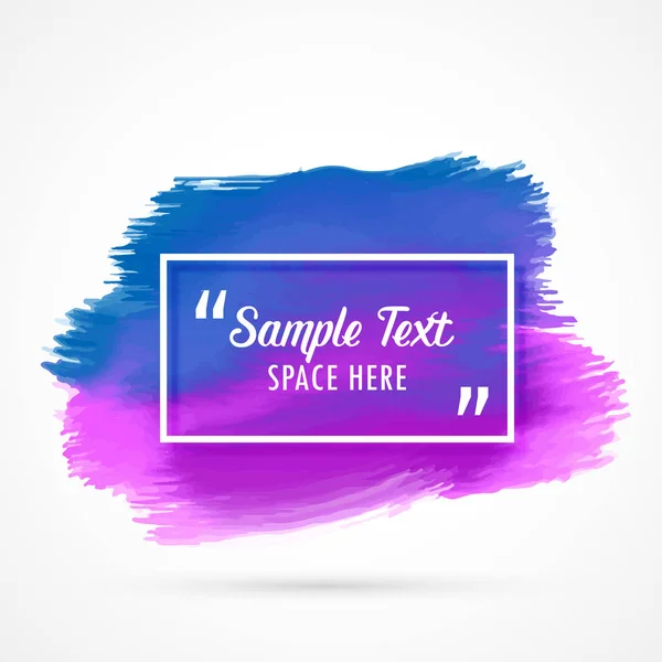 Azul púrpura acuarela mancha vector fondo con espacio de texto — Archivo Imágenes Vectoriales