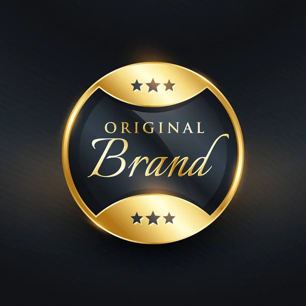 Vektor ursprungliga varumärket gyllene etikettdesign — Stock vektor