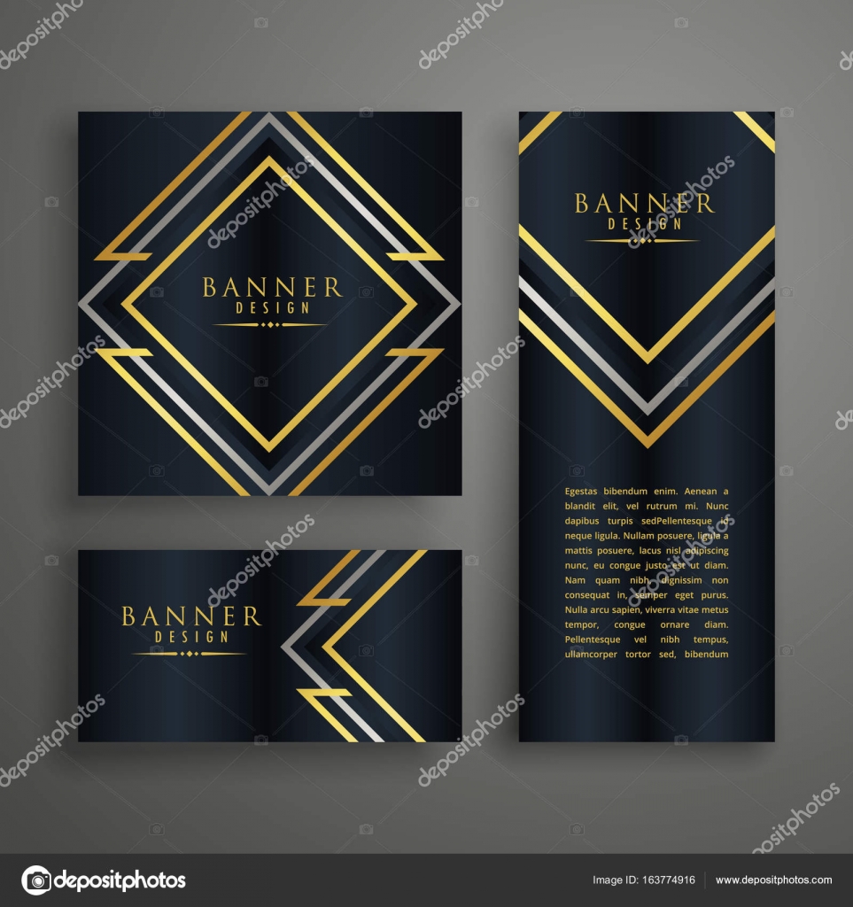 Premium golden invitation card design Stock Vector Image by ©StarLine