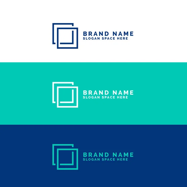 Minimal square logo concept background — Stock Vector