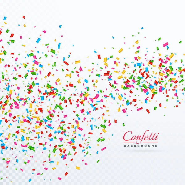 Confeti colroful y cintas cayendo fondo vector — Vector de stock