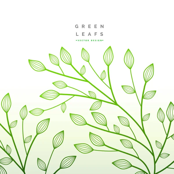 Gröna blad blomdekor. karaktär illustration — Stock vektor