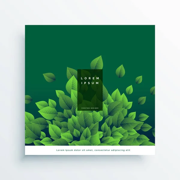 green nature vector card cover design with leaves