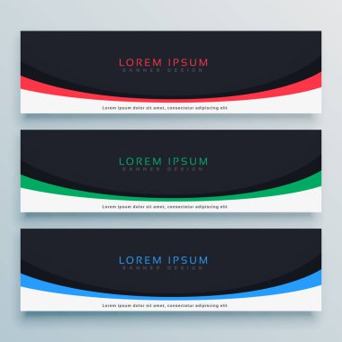 işiniz için üç soyut web banner tasarımı