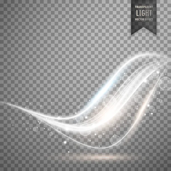 Efecto de luz blanca transparente en forma ondulada — Archivo Imágenes Vectoriales