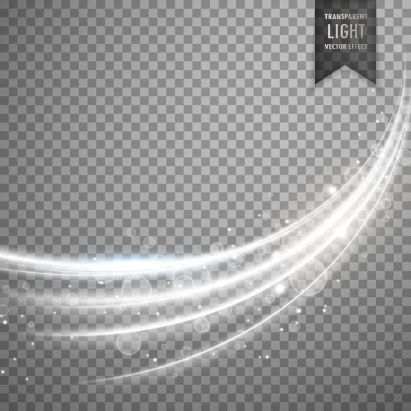 Effet de lumière transparent avec sentier courbe et forme ondulée — Image vectorielle