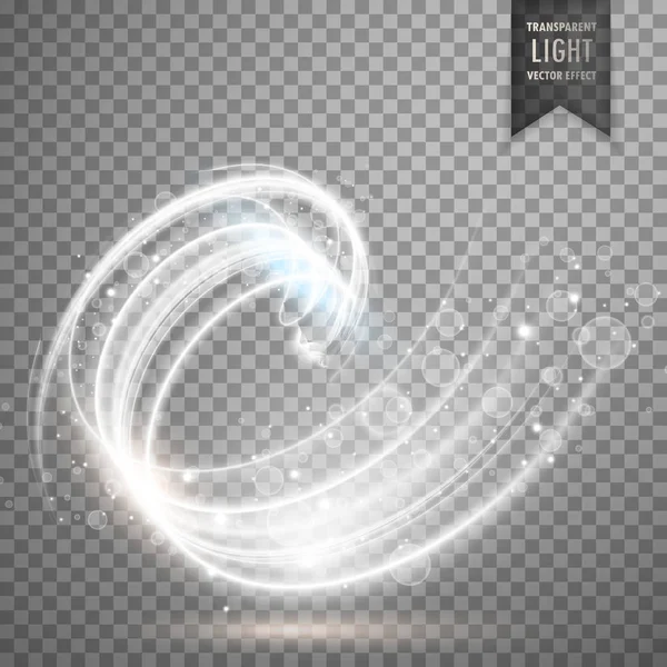 White transparent swirl light effect background — Stock Vector