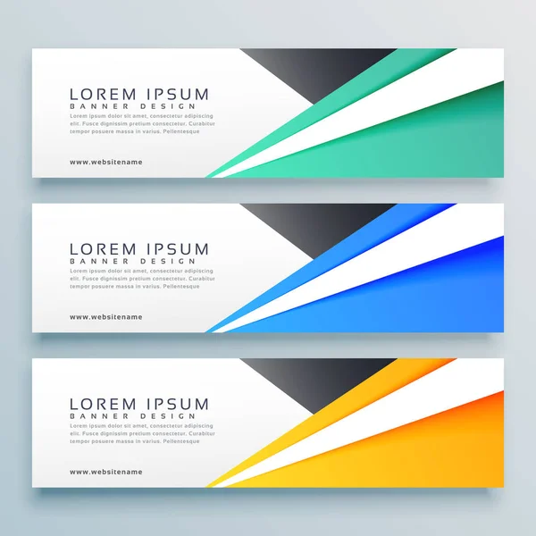 geometric horizontal web business banners set