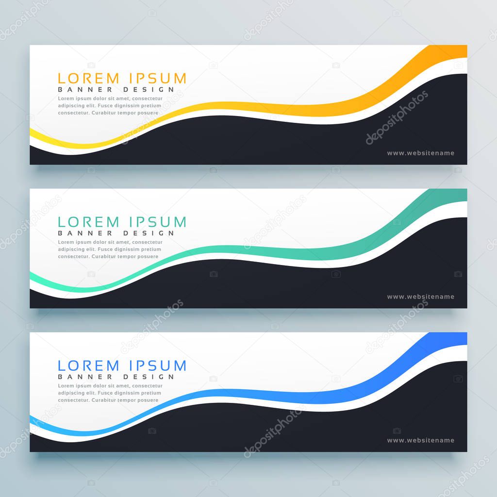 abstract wavy banner design background. website header concept