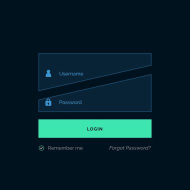 karanlık giriş şablon UI tasarım vektör