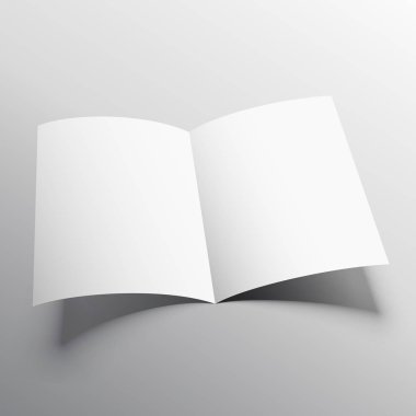 kitap veya ikiye katlanmış broşür mockup vektör şablonu açın