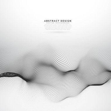 3D parçacık tel kafes kafes vektör arka plan