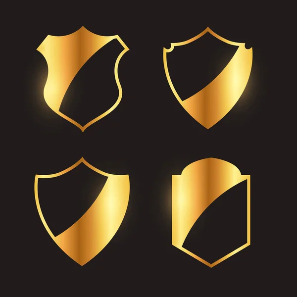 Insignes dorés haut de gamme emblème et collection de design d'étiquettes — Image vectorielle
