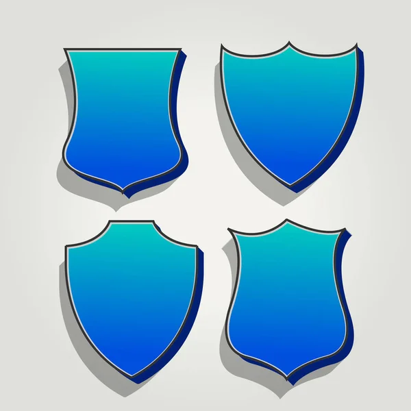 Ensemble de badges et étiquettes bleu 3d — Image vectorielle