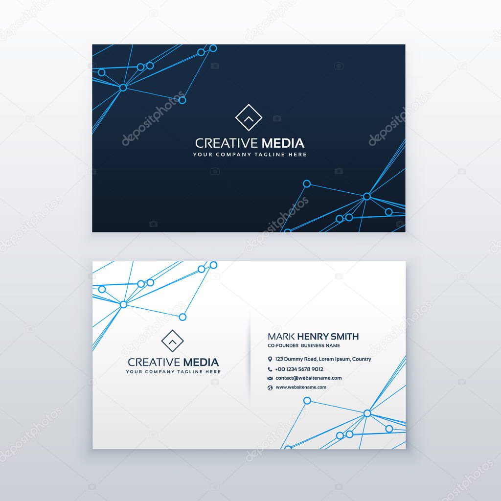 vector blue clean business card design