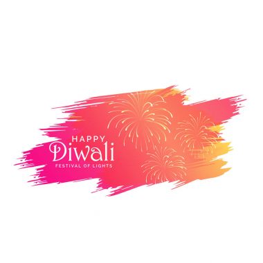 pembe boya brish kontur ve kraker ile yapılan diwali arka plan