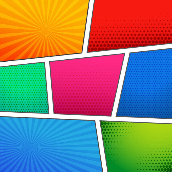 семь страниц пустой шаблон страницы комикса
