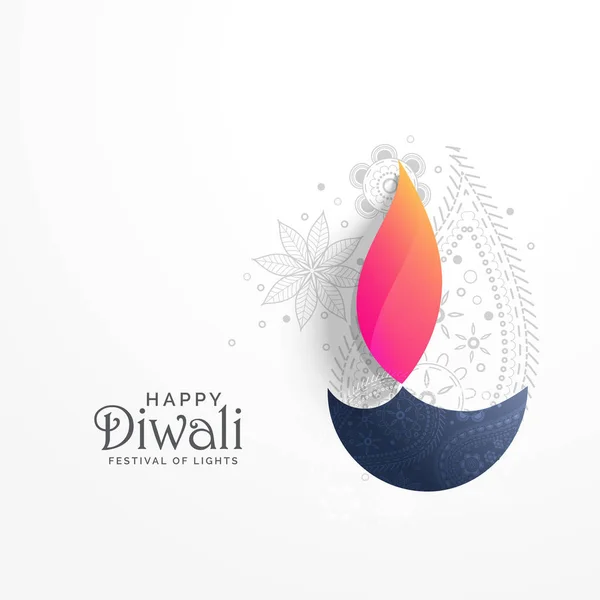 Ευτυχισμένο diwali διακοπών ευχετήρια κάρτα με λαχούρ σχέδιο διακόσμησης και d — Διανυσματικό Αρχείο