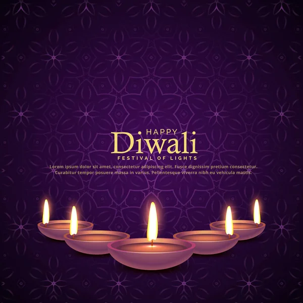 diya illüstrasyon diwali Festivali kutlama için yanan