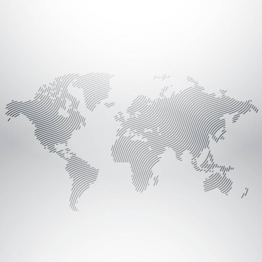 Dünya harita tasarım yaratıcı dalgalı desende