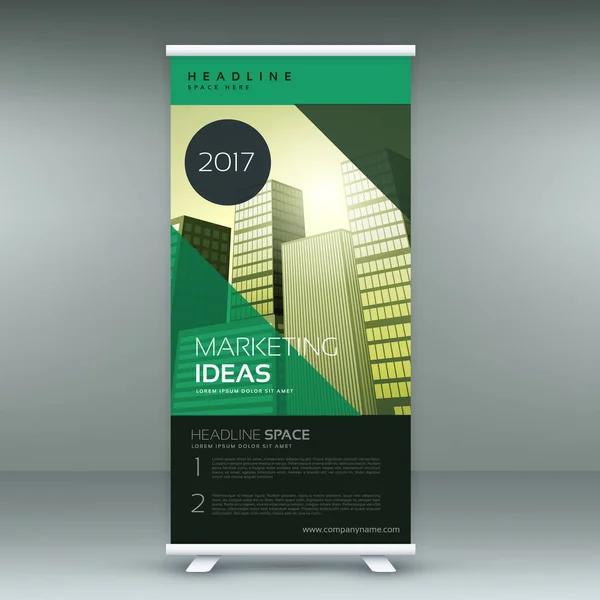 business roll up banner design template in green color