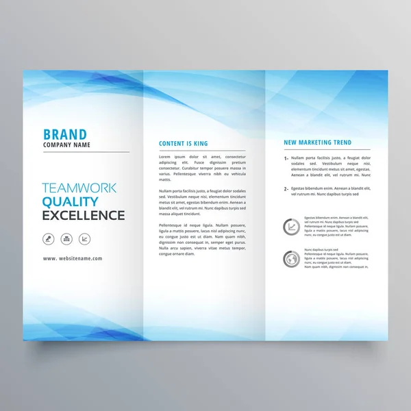 Κομψό μπλε επιχειρήσεων τρίπτυχο φυλλάδιο σχεδιασμό flyer πρότυπο — Διανυσματικό Αρχείο