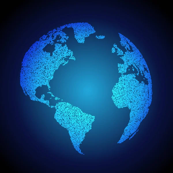 Blue earth background made with dots — Stock Vector