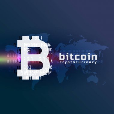 Kripto bitcoin para birimi sembolü vektör arka plan