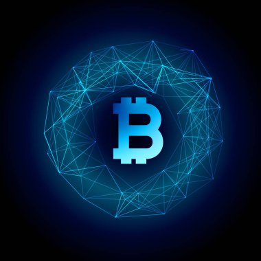 techno tarzı bitcoin para birimi vektör arka plan