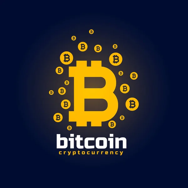 Digitális bitcoin crypto pénznem vektor háttér — Stock Vector