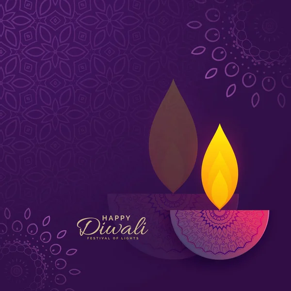 Diwali tebrik kartı tasarımı yaratıcı diya ve süsleme deco ile