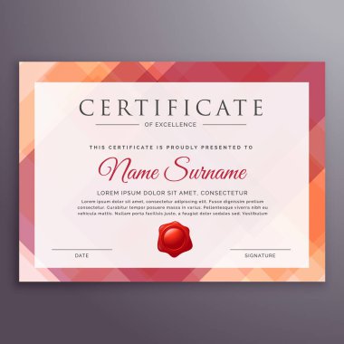 Soyut sertifika şablon tasarım vektörü