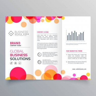 creative circles tri fold brochure template design for business  clipart