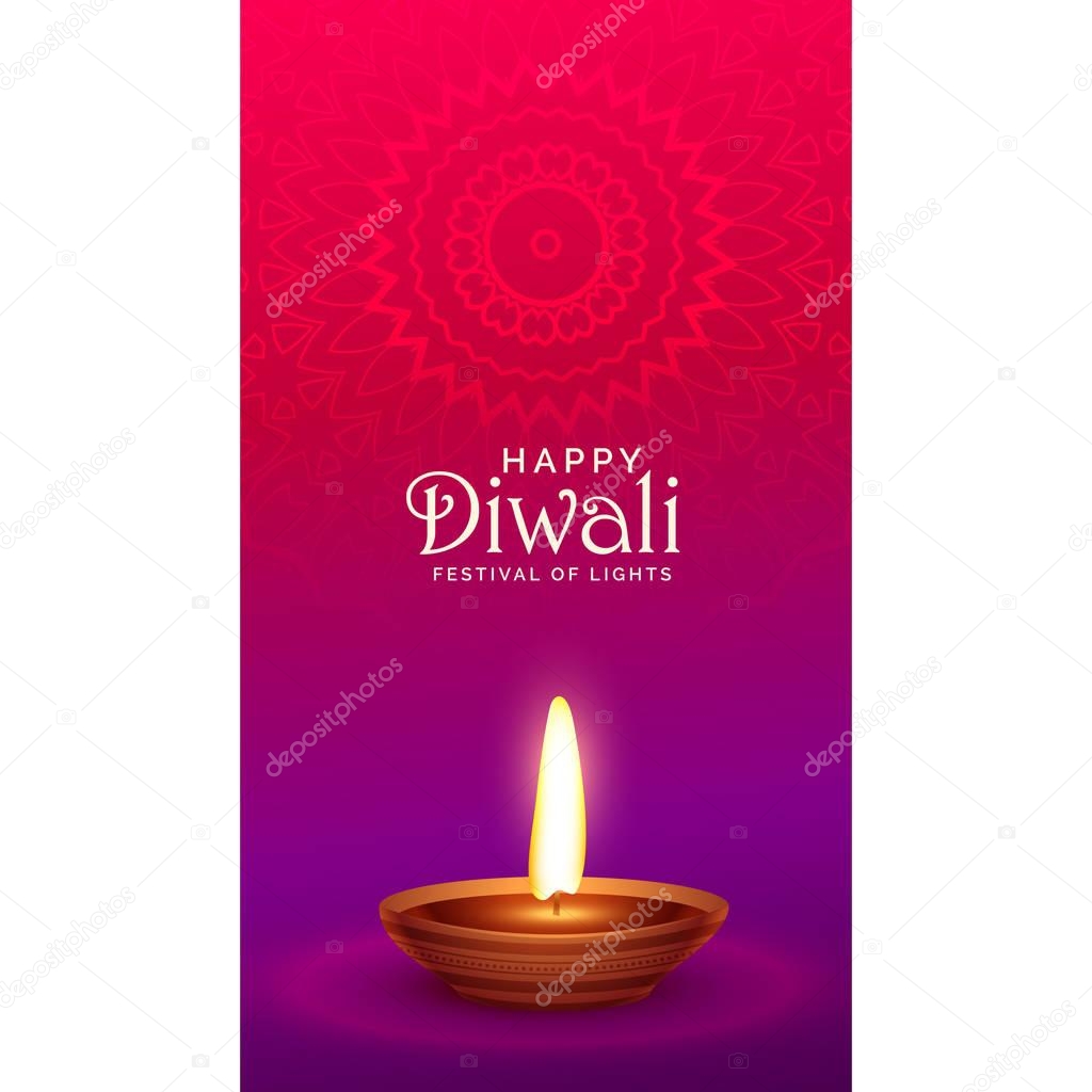 vibrant happy diwali festival greeting with diya lamp
