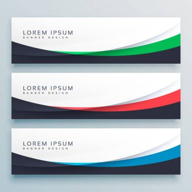 Üç dalgalı web Banner header vektör tasarımı
