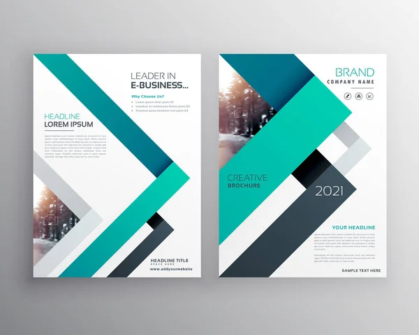 Moderne blauwe zakelijke brochure folder poster vector design templat — Stockvector