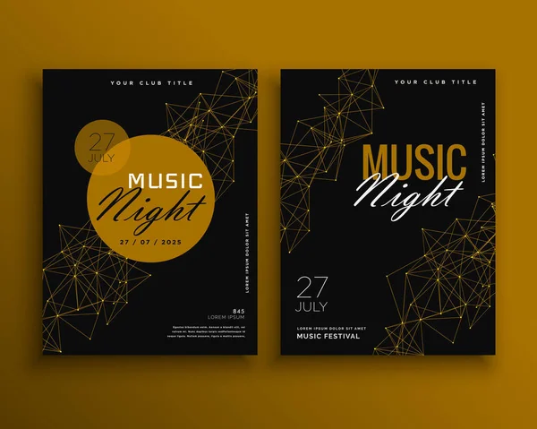 Muziek nacht partij flyer vector sjabloon ontwerpen — Stockvector