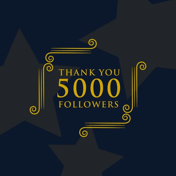 Social Media 5000 Follower bedanken sich für Nachrichtendesign — Stockvektor