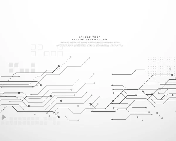 Fundo placa de circuito de tecnologia com linhas dinâmicas —  Vetores de Stock