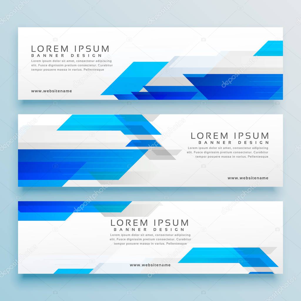 three business style header banner design set